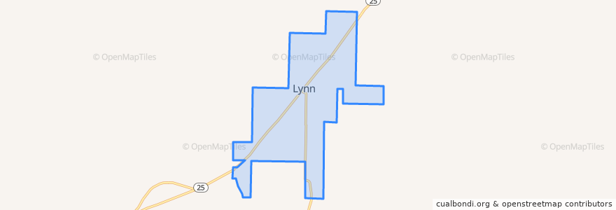 Mapa de ubicacion de Lynn.