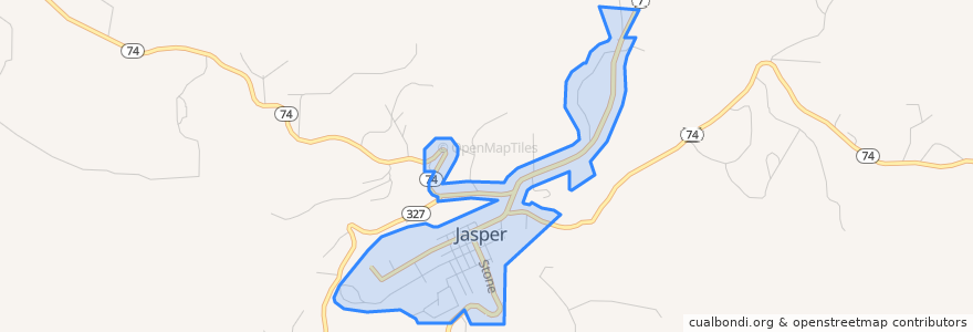 Mapa de ubicacion de Jasper.