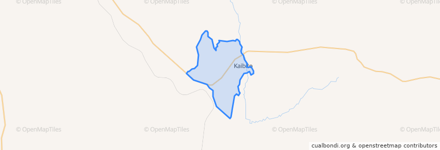 Mapa de ubicacion de Kaibito.