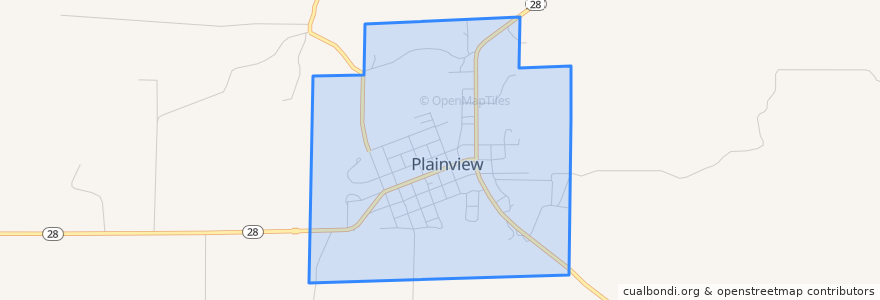 Mapa de ubicacion de Plainview.