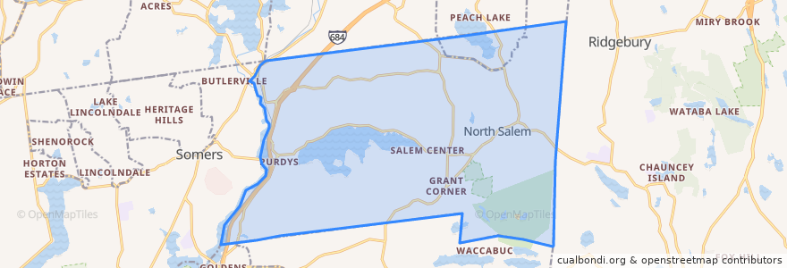 Mapa de ubicacion de Town of North Salem.