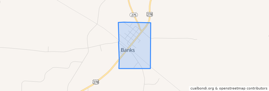 Mapa de ubicacion de Banks.