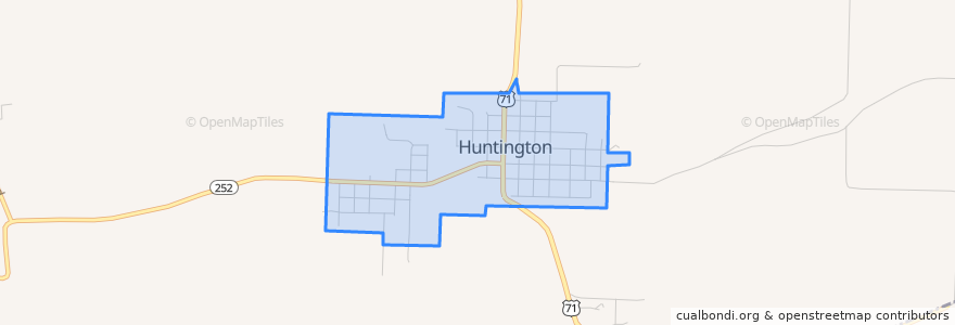 Mapa de ubicacion de Huntington.