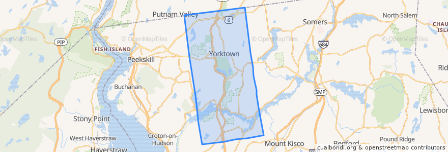 Mapa de ubicacion de Town of Yorktown.
