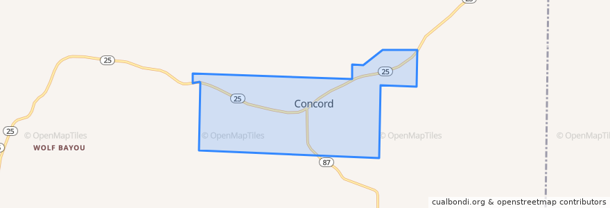 Mapa de ubicacion de Concord.