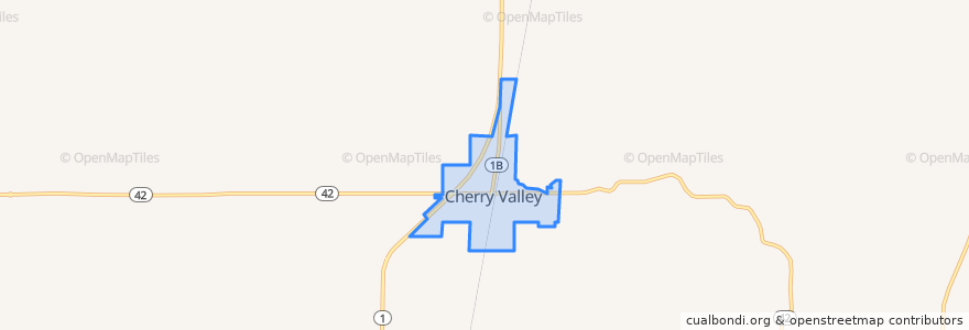 Mapa de ubicacion de Cherry Valley.