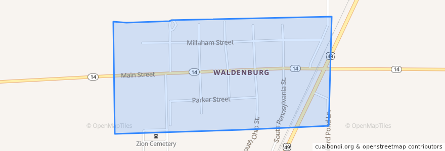 Mapa de ubicacion de Waldenburg.