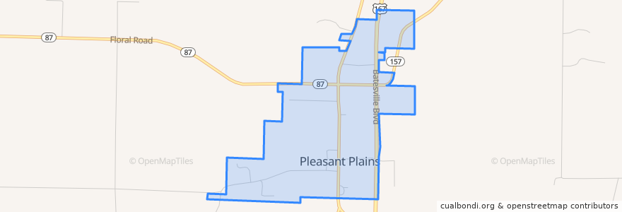 Mapa de ubicacion de Pleasant Plains.