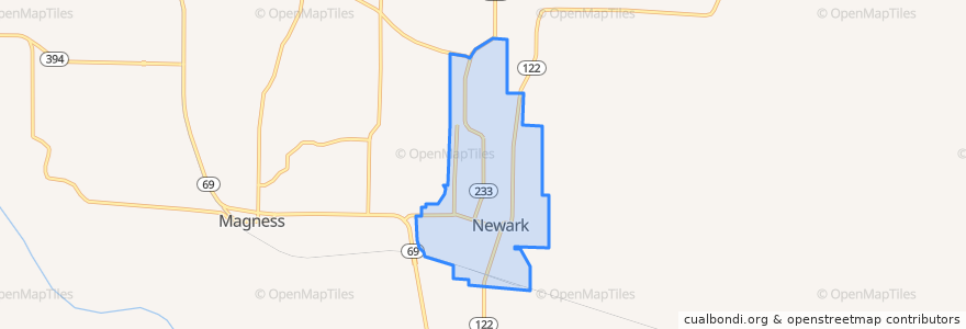 Mapa de ubicacion de Newark.