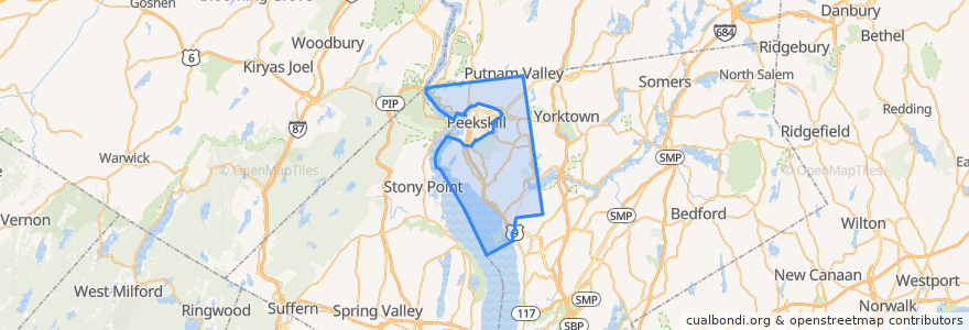 Mapa de ubicacion de Cortlandt.