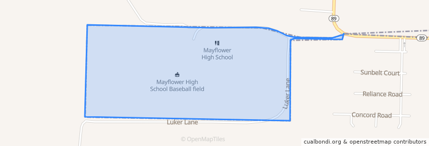 Mapa de ubicacion de Mayflower.