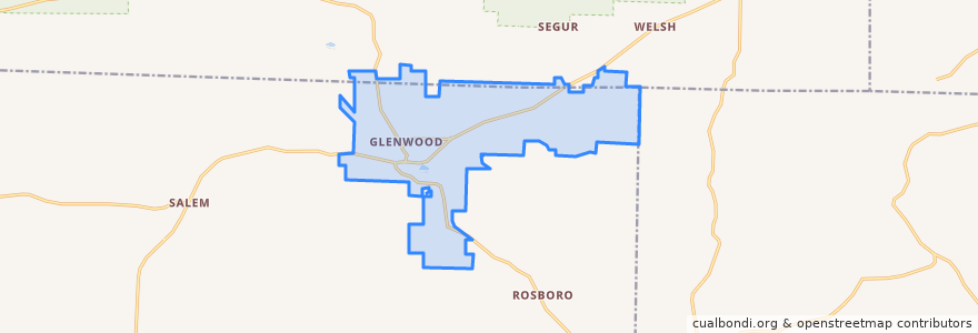 Mapa de ubicacion de Glenwood.