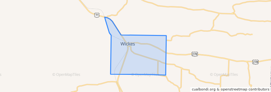 Mapa de ubicacion de Wickes.