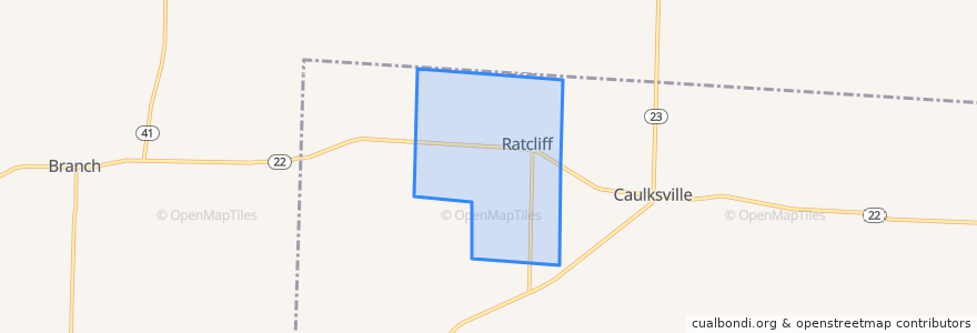 Mapa de ubicacion de Ratcliff.