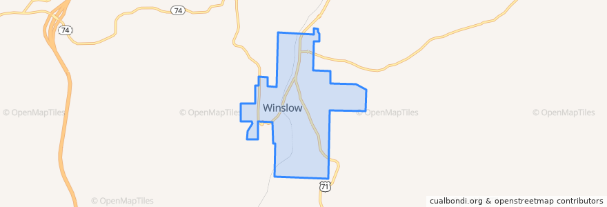 Mapa de ubicacion de Winslow.