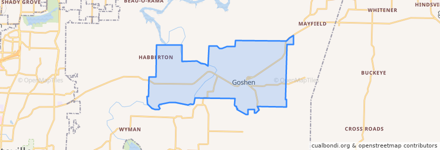 Mapa de ubicacion de Goshen.