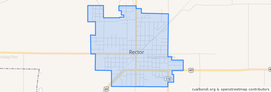 Mapa de ubicacion de Rector.