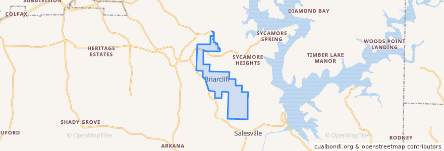 Mapa de ubicacion de Briarcliff.