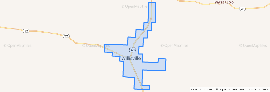 Mapa de ubicacion de Willisville.