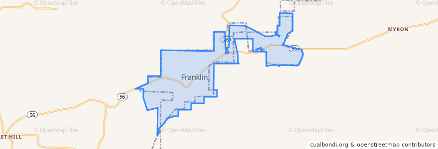 Mapa de ubicacion de Franklin.