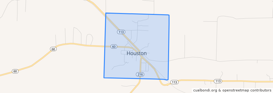 Mapa de ubicacion de Houston.