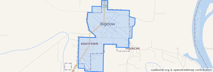 Mapa de ubicacion de Bigelow.