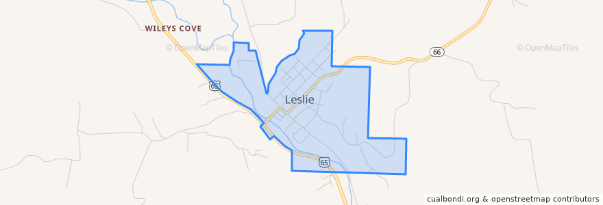 Mapa de ubicacion de Leslie.