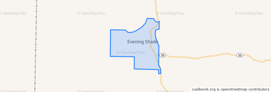 Mapa de ubicacion de Evening Shade.