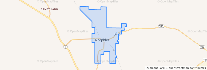 Mapa de ubicacion de Norphlet.