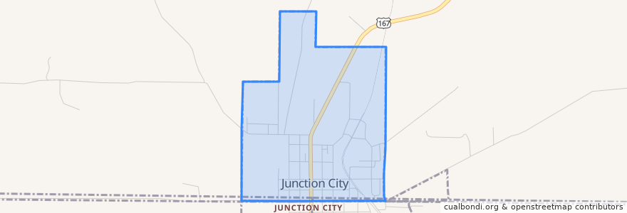 Mapa de ubicacion de Junction City.