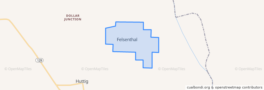 Mapa de ubicacion de Felsenthal.