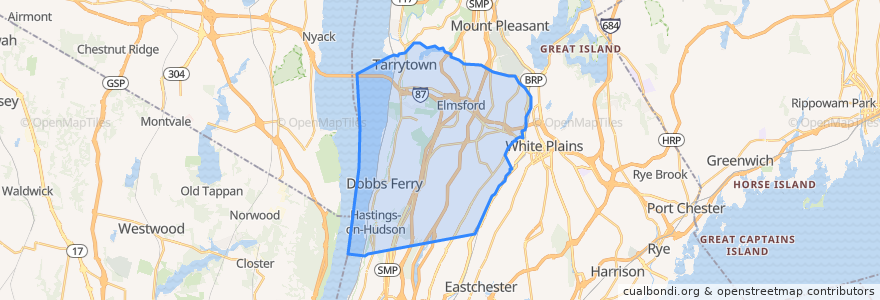 Mapa de ubicacion de Town of Greenburgh.