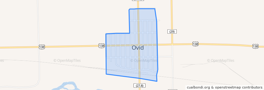 Mapa de ubicacion de Ovid.