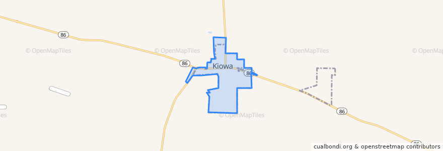 Mapa de ubicacion de Kiowa.