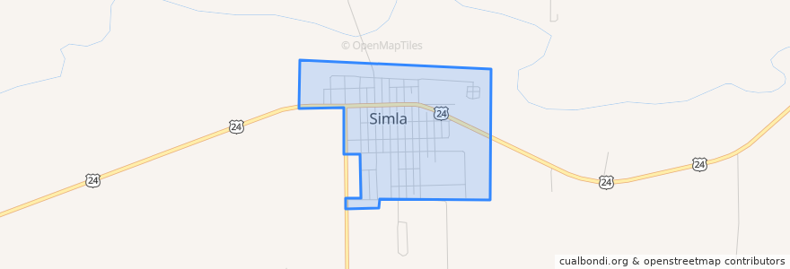 Mapa de ubicacion de Simla.