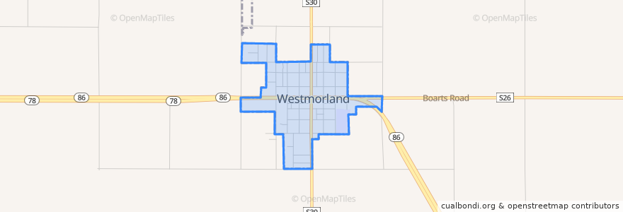 Mapa de ubicacion de Westmorland.