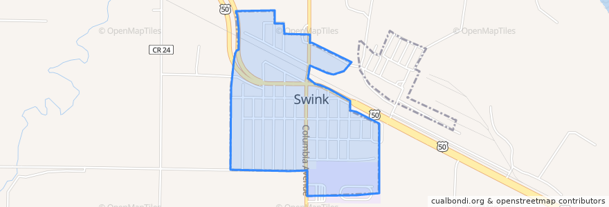 Mapa de ubicacion de Swink.