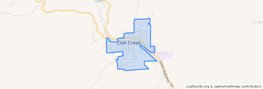 Mapa de ubicacion de Oak Creek.