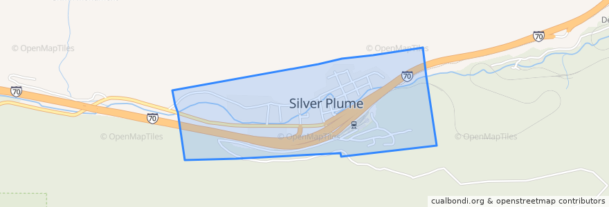 Mapa de ubicacion de Silver Plume.