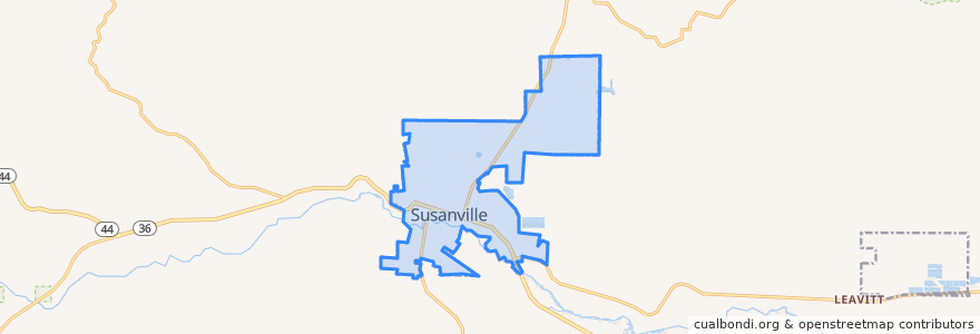 Mapa de ubicacion de Susanville.