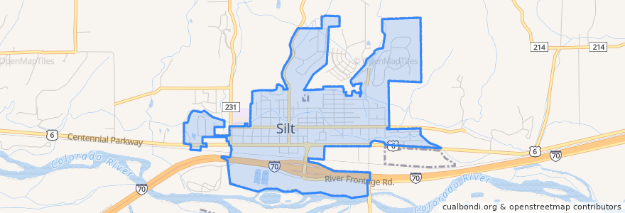 Mapa de ubicacion de Silt.