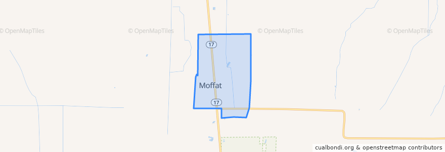 Mapa de ubicacion de Moffat.