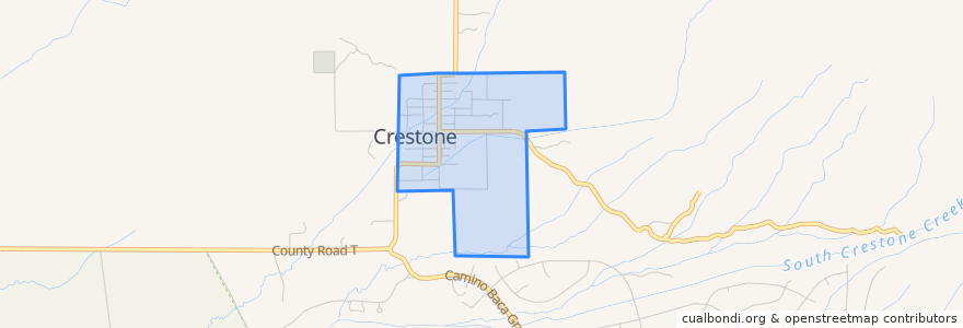 Mapa de ubicacion de Crestone.