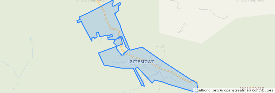 Mapa de ubicacion de Jamestown.