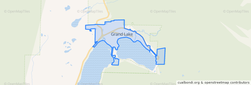 Mapa de ubicacion de Grand Lake.