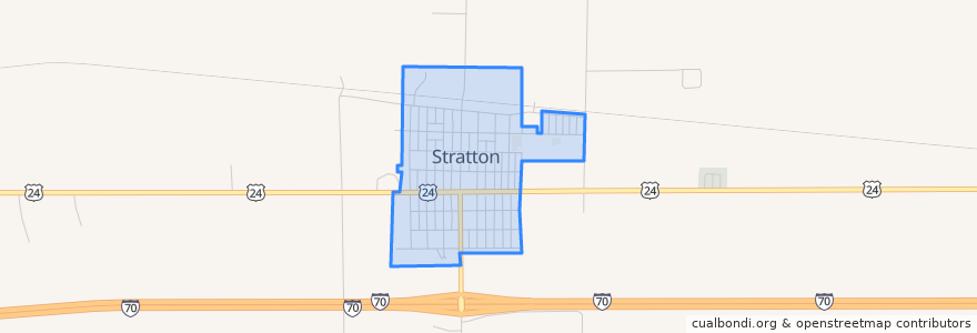 Mapa de ubicacion de Stratton.