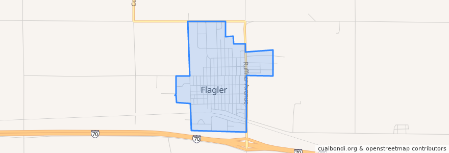 Mapa de ubicacion de Flagler.