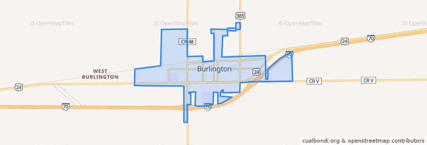 Mapa de ubicacion de Burlington.