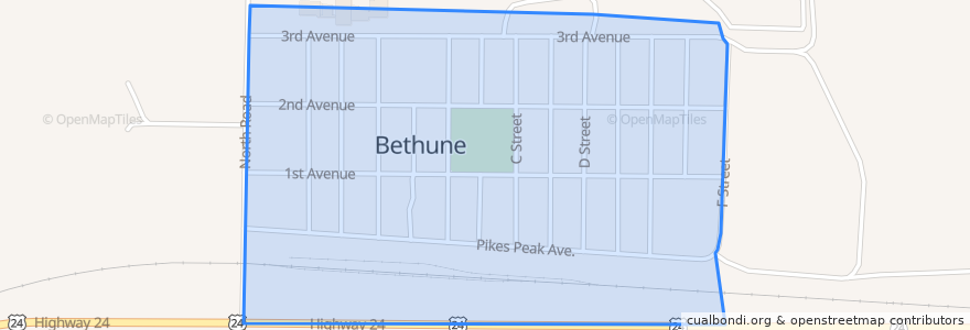 Mapa de ubicacion de Bethune.