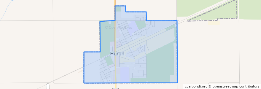 Mapa de ubicacion de Huron.